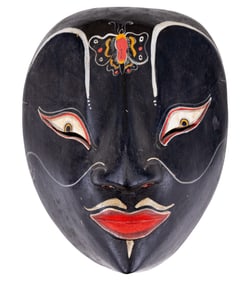 Wooden Hand-Painted Folk Art Mask