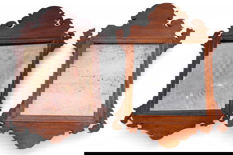Pair of Period Chippendale Mirrors: A pair of ssembled period Chippendale mirrors with original glass. Each measure approx. 21" H x 12.5" W.