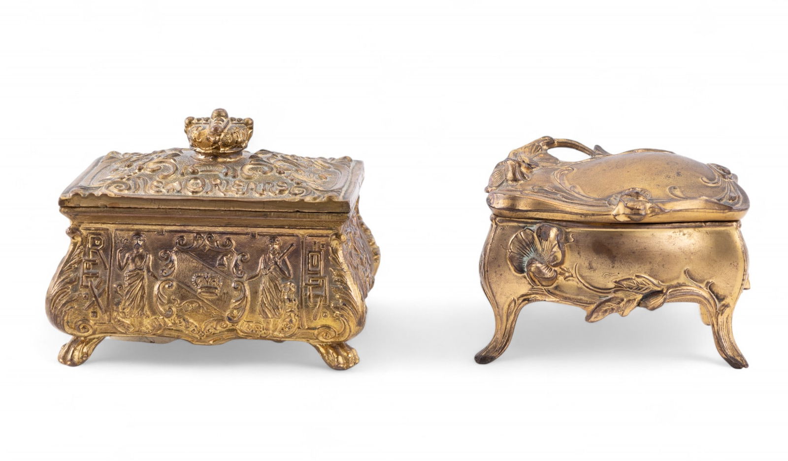 2 Antique Brass Jewel Caskets (1 of 13)