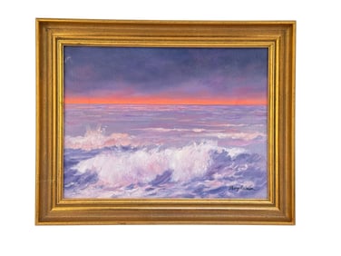O/C Sunset at Sea Painting