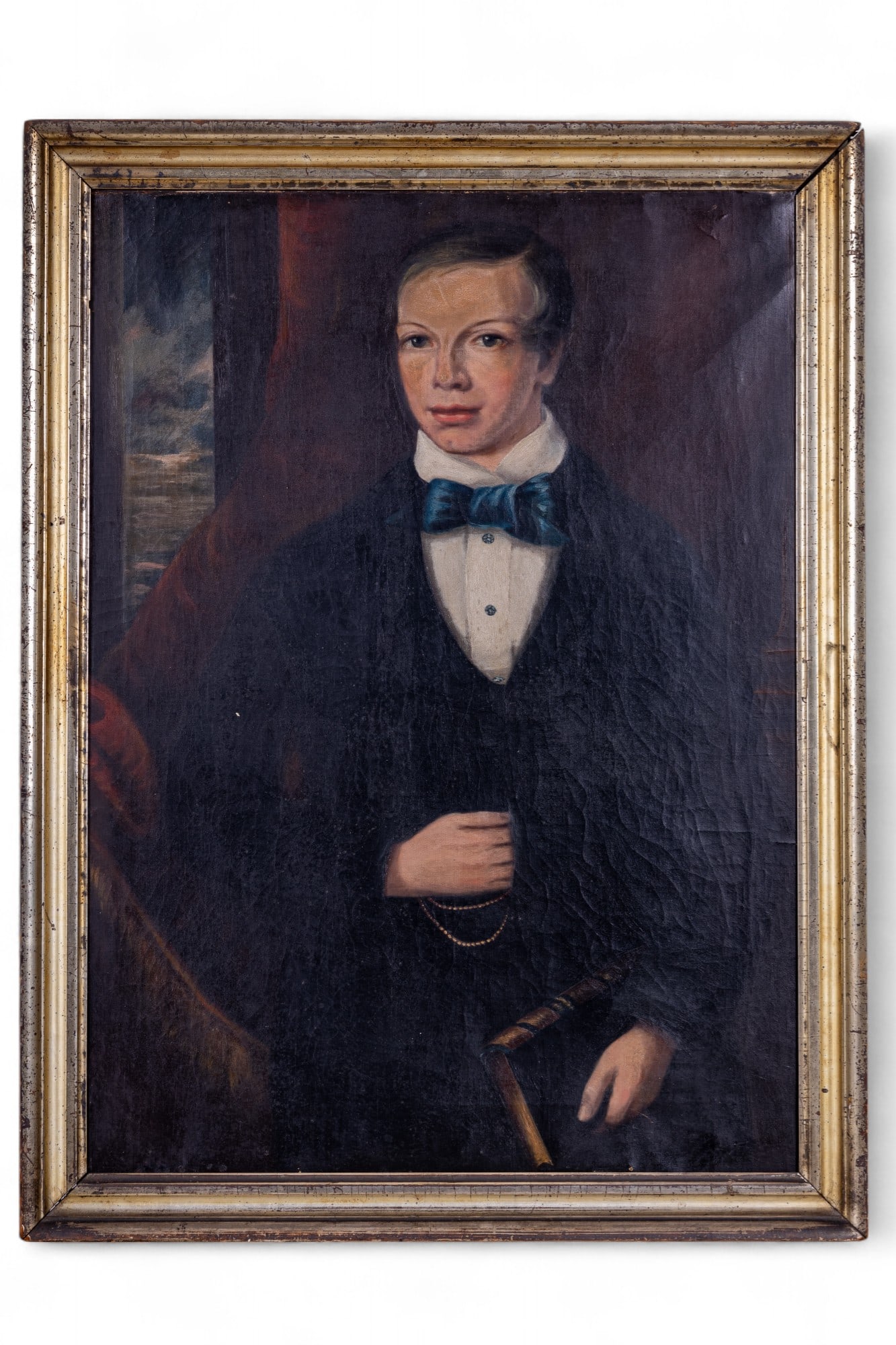 Antique Oil on Canvas Portrait, Postmaster of York (1 of 5)