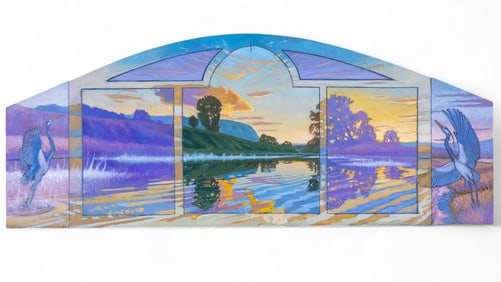 "River Island, Autumn Mist" Faux Window Painting