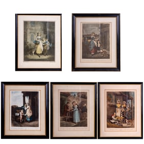 5 "Cries of London" F. Wheatly Antique Engravings