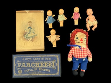 Vintage Raggedy Ann, Jointed Dolls, Game, Photo