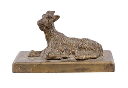 Late 19th to 20th C Bronze Goat Statuette