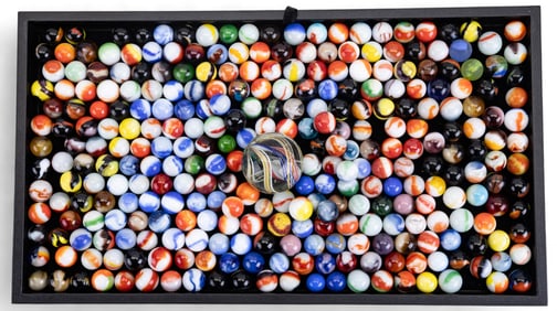 Oversized Glass Marble Shooter and Marbles