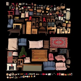 Vintage Wood Dollhouse Furniture