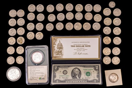 Silver Dollars, Susan B. Anthony, $2 Bill