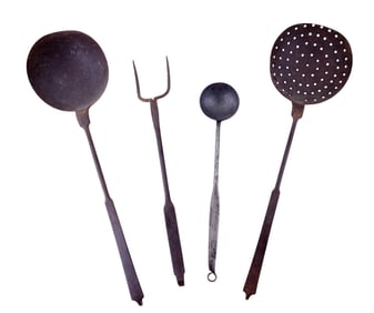 19th Century Hand Wrought Hearth Tools