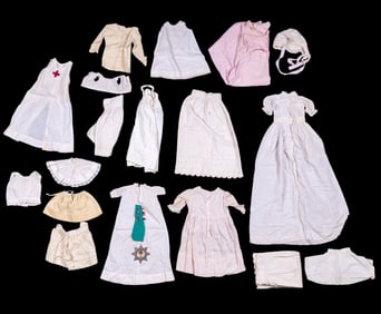 Antique Doll Red Cross Dress, More
