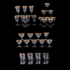Gold Rimmed Glass Set