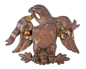 Early Brass Figural Eagle Door Plaque