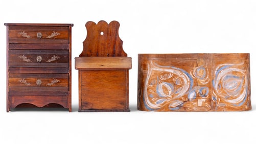 19C Wood Items Folkart w/ Salesmen Sample