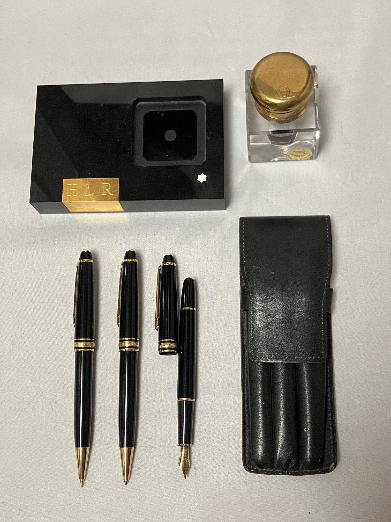 Montblanc Meisterstuck 3 Pen Set, Inkwell + Stand (1 of 13)