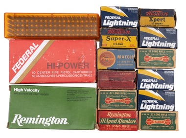 Approx. 700 22lr, 100 9mm Rounds