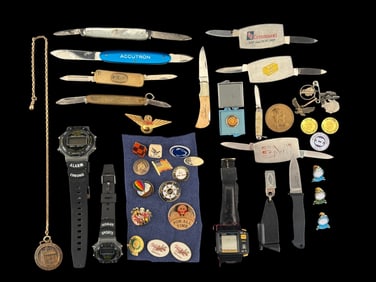 Pocket Knives and Enamel Lapel Pins