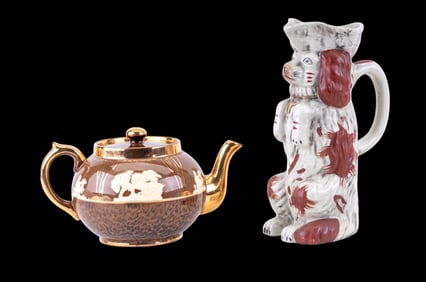 Gibsons Staffordshire Teapot and Dog Pitcher