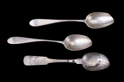 Coin Silver Early European 18/19th C Spoons