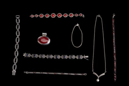 Sterling Silver Bracelets w/ Semi-Precious Stones