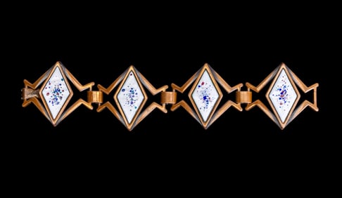 Rebajes Copper Enamel Mid-Century Bracelet