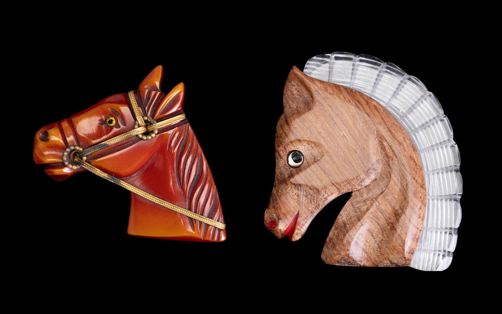 Bakelite and Lucite Vintage Horse Brooch (1 of 5)