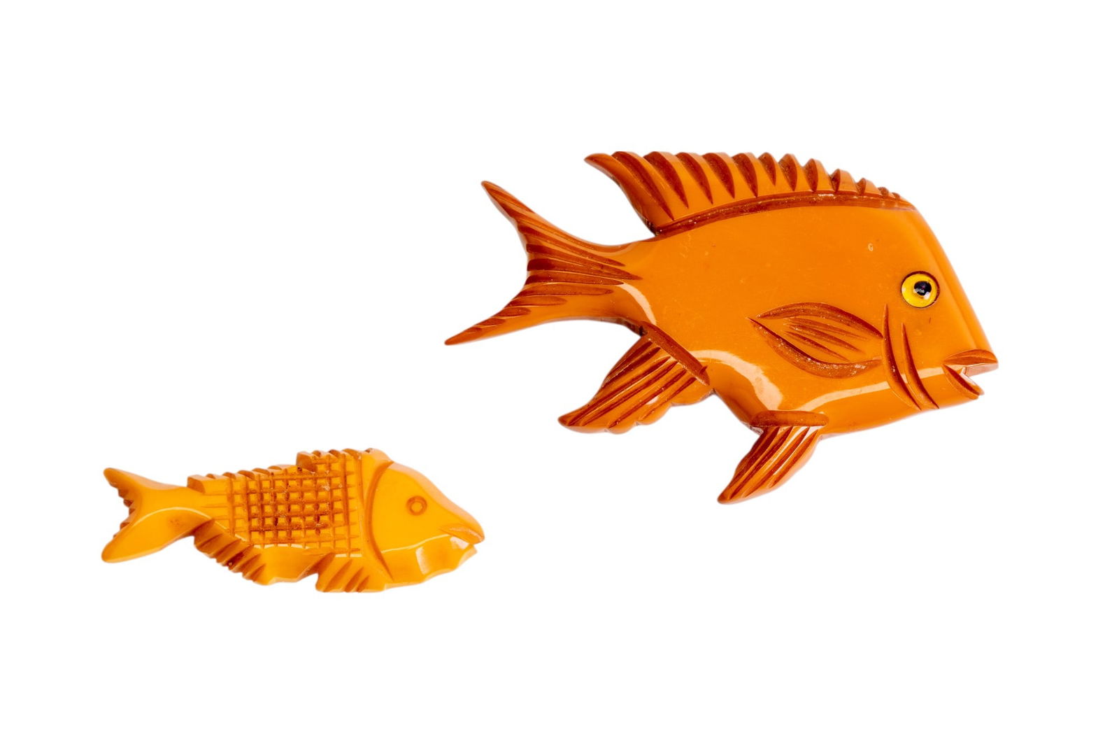 Butterscotch Bakelite Estate Brooches (1 of 6)