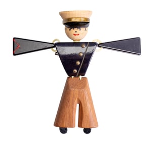 Bakelite and Wood Marine Soldier Pin