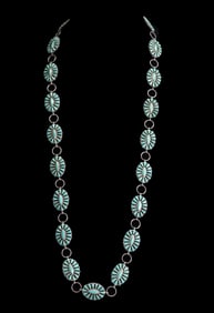 Vintage Native American Silver Concho Turquoise Be