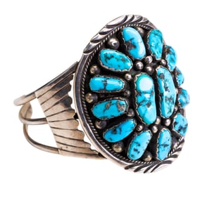 Percy Spencer Native American Silver Turquoise Bra