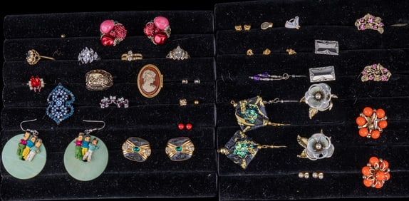 Vintage Costume Earrings and Rings