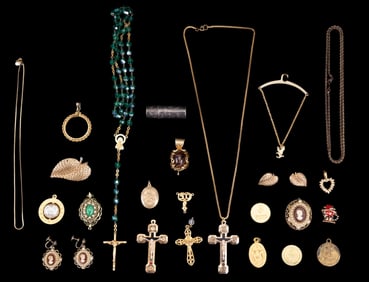 Vintage Gold Tone Pendants and Religious Jewelry