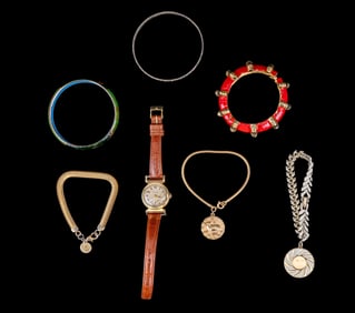 Hamilton Wrist Watch and Vintage Bracelets