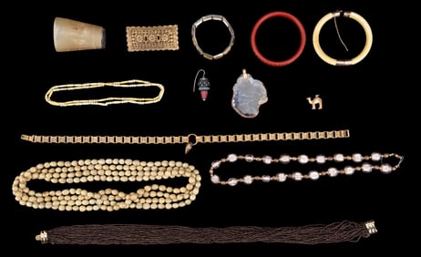 Horn, Rosario Seed, Geode, and Other Jewelry