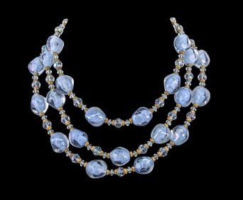 Austrian Crystal Sterling 3 Strand Necklace