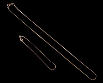 14K Gold Chain and Bracelet