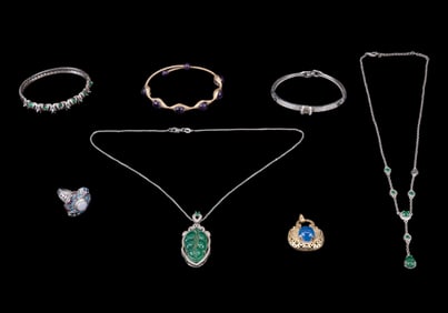 Gold and Silver Tone Cabochon Jewelry
