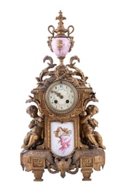 Late 19C French Figural Mantel Clock