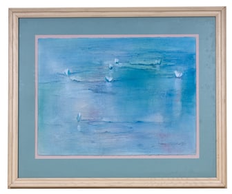 Signed Modern Watercolor Painting