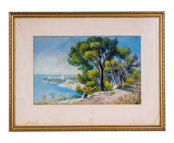 Watercolor, Coastal Landscape (Signed)