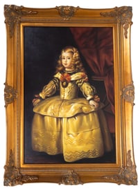 Antique Style Large Decorative Portrait of Girl