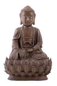 Bronze Hollow Casted Seated Buddha