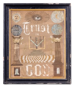 1850 Masonic Needlework Sampler
