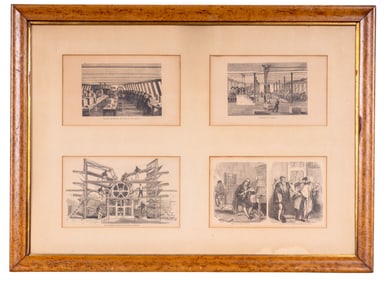 19C Engravings Printing and Publishing Scenes