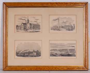 Framed 19C Engraving Set, Massachusetts