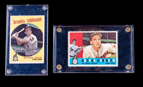 Vintage Brooks Robinson Cards in Cases (2)