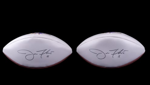 Joe Flacco Signed Ravens Signature Balls (2)