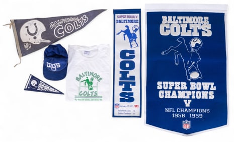 Baltimore Colts Memorabilia, Pennants, more