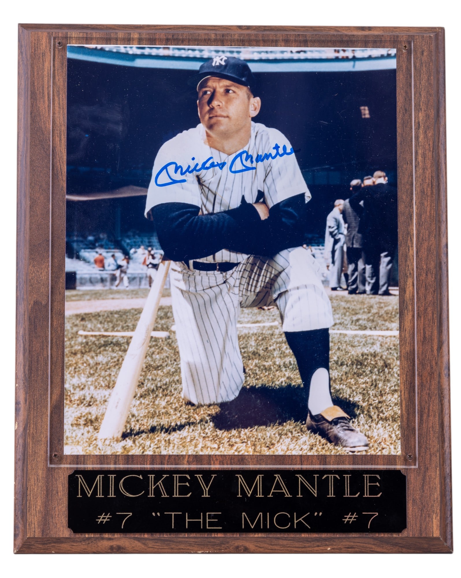 Mickey Mantle Signed Photo Plaque ( No COA) (1 of 4)