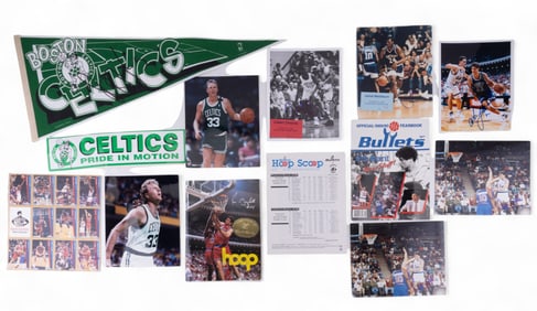 Seven Various Basketball Auto's & Ephemera
