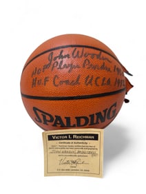 John Wooden Signed Basketball w/ C.O.A. (As Is)